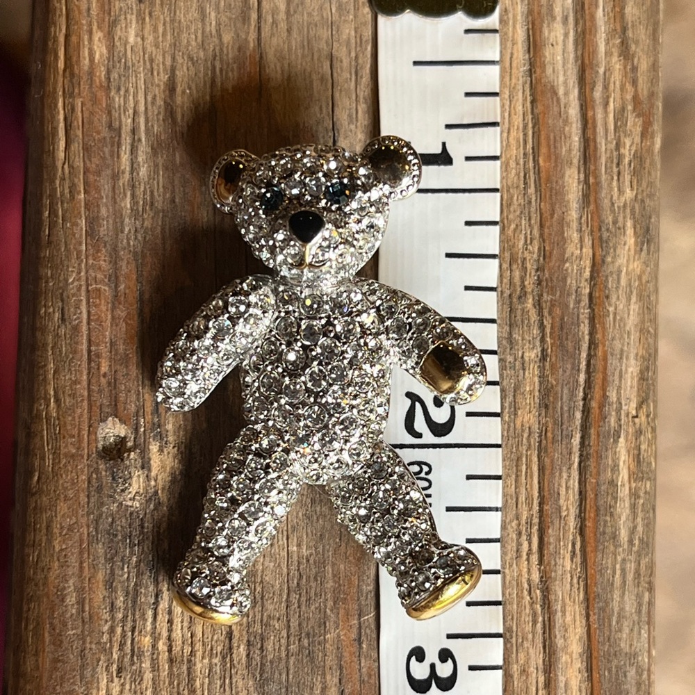 Carolee Rhinestone Bear Pin - Picture 5 of 5